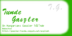 tunde gaszler business card